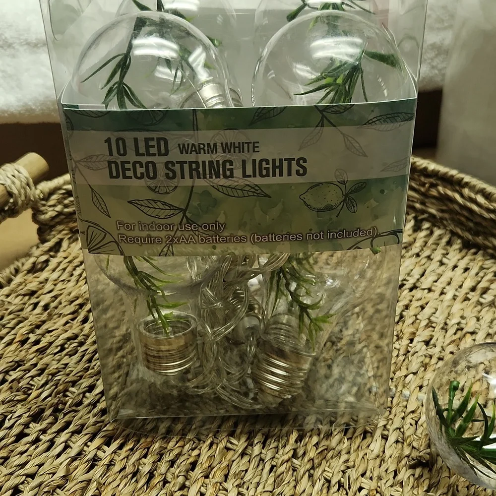 String Lights with Greenery Bulbs